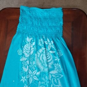 Turquoise Tube Top Maxi Dress